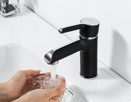 Смеситель для раковины Gappo G03-6 G1003-6 Черный матовый Хром 