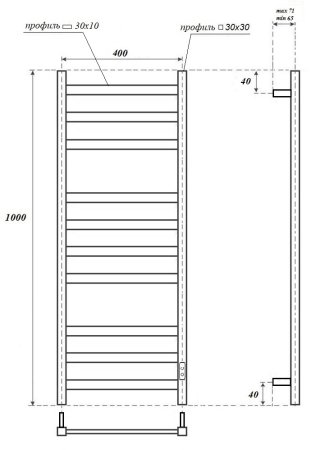 Полотенцесушитель электрический APEXTERMO Terra TR00104WM 1000x400, белый матовый 