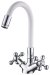 Смеситель Ledeme L1319-3 для кухонной мойки, белый+хром 
