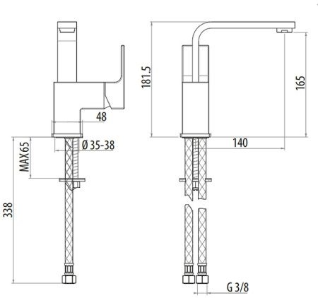Смеситель для раковины Gattoni Kubik 2557/25C0 Хром 