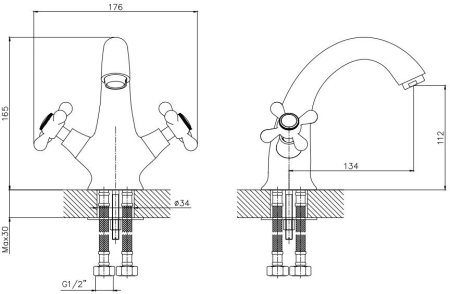 Смеситель для раковин ESKO VIENNA (VN 26-2) 