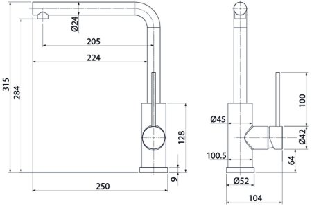 Смеситель IDDIS для кухни сталь Rule (RULSTL0i05) 
