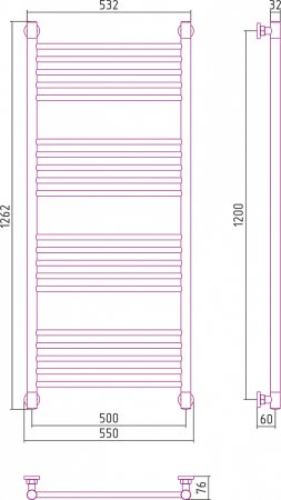 Полотенцесушитель водяной Сунержа Богема+ 120x50 прямая 