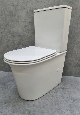 Унитаз компакт CeramaLux 1223A Белый глянцевый с бачком и сиденьем Микролифт 