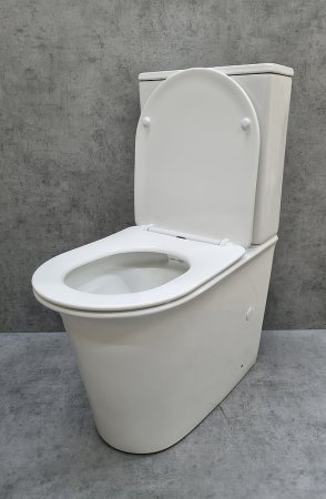 Унитаз компакт CeramaLux 1223A Белый глянцевый с бачком и сиденьем Микролифт 