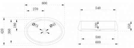 Раковина-чаша Abber Stein 60 AS2605 Белая матовая 