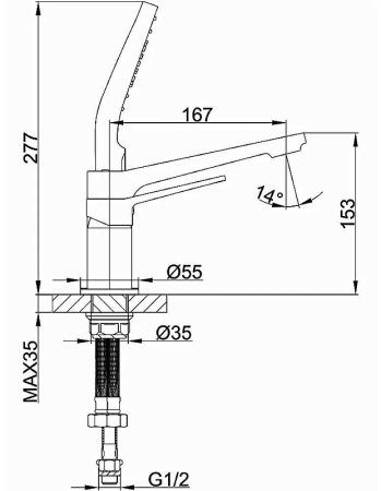 Смеситель на борт ванны Frap H61 F1161 Хром 