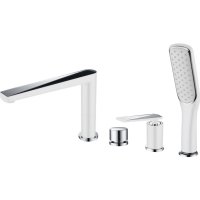 Смеситель на борт ванны Boheme Venturo 370-W Белый Хром