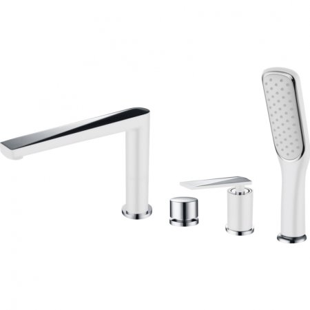 Смеситель на борт ванны Boheme Venturo 370-W Белый Хром 