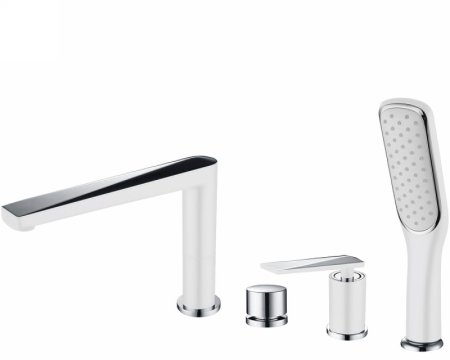 Смеситель на борт ванны Boheme Venturo 370-W Белый Хром 