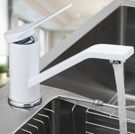 Смеситель для кухни Frap H45 F4545 Белый Хром 