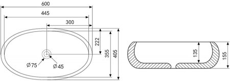 Раковина-чаша Abber Bequem 60 AC2102MW Белая матовая 