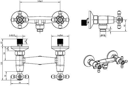 Смеситель для душа Boheme Satine 294-ST Золото 