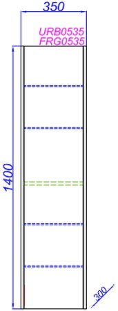 Шкаф пенал Aqwella Urban 35 URB0535W подвесной Белый 