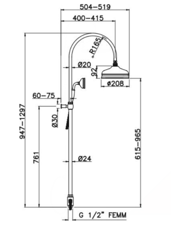 Душевая система Gattoni Vivaldi 4293/PDV0 бронза 
