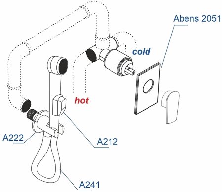 Гигиенический душ со смесителем WasserKRAFT A02041 Черный матовый 