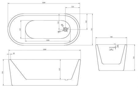 Акриловая ванна ABBER AB9272-1.6 белая 