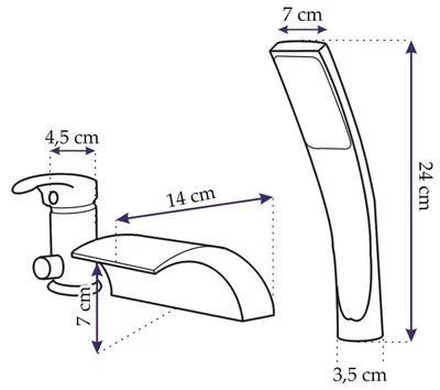 Смеситель на борт ванны Rea Riven REA-B0497 