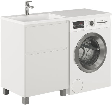 Тумба с раковиной Creto Cafor 120 L 19-W120L Белый глянец 