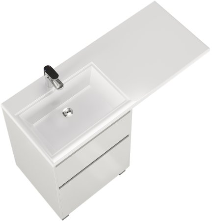 Тумба с раковиной Creto Cafor 120 L 19-W120L Белый глянец 