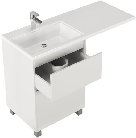 Тумба с раковиной Creto Cafor 120 L 19-W120L Белый глянец 