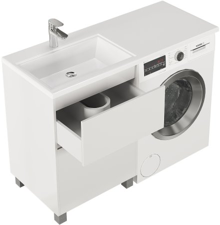 Тумба с раковиной Creto Cafor 120 L 19-W120L Белый глянец 