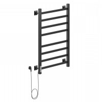 Полотенцесушитель Ника STEP-1 80/40 RAL9005 электрич.кабельны, черный матовый левый тэн