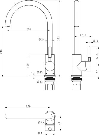 Смеситель Paulmark Holstein Ho212063-402 для кухонной мойки 