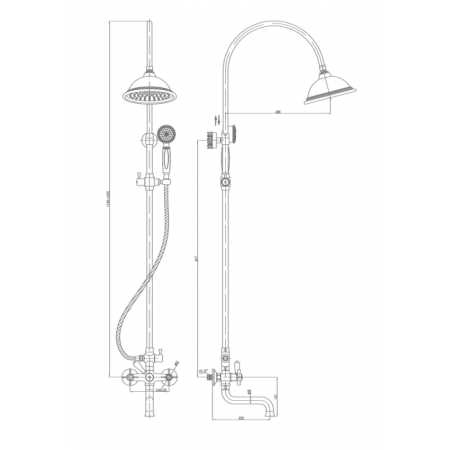 Душевая система Landberg LB-77724 Бронза 