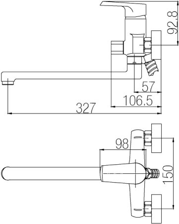 Смеситель Paulmark Leipzig Le111007 универсальный 
