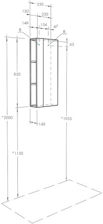Подвесной шкаф Aquaton Терра 35 1A247103TEKA0 Дуб кантри Антрацит 