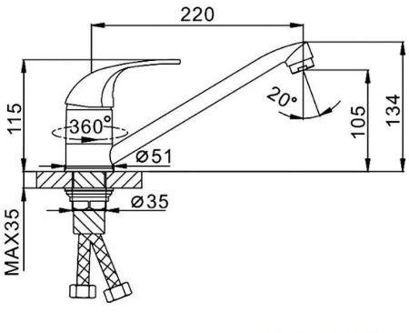 Смеситель для кухни Frap H02 F4902-B Хром 