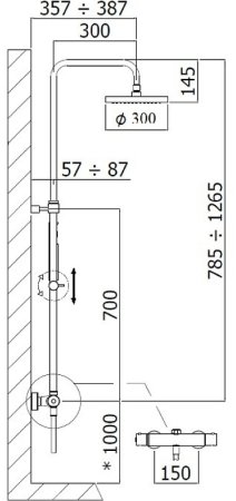 Душевая система Paffoni Mini Birillo ZCOL638KLIQBO с термостатом Белая матовая 
