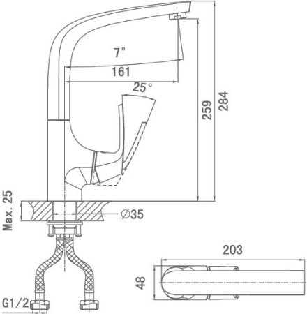 Смеситель для кухонной мойки D&K Feuerbach Rhein DA1282401 