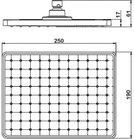 Верхний душ Swedbe Hermes 5121B Черный матовый 