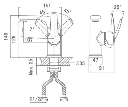 Смеситель D&K Valerius Rhein DA1362101 для раковины 