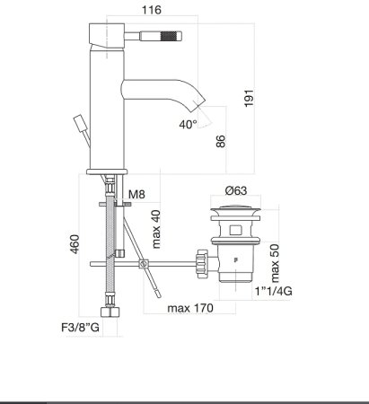 Смеситель для раковины Fiore Xenon 44NN5283 Черный 