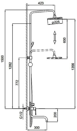 Душевая система Frap F24003 Хром 