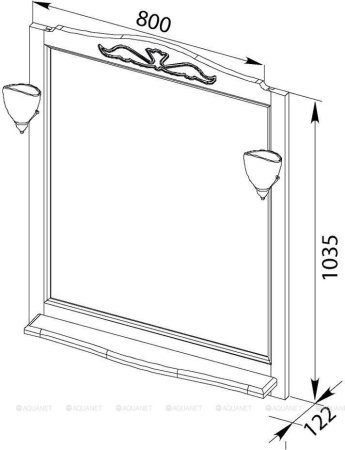 Зеркало Aquanet Амелия 80 орех 