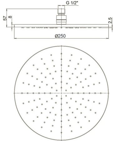 Верхний душ Paini 50CR759/25EBI Хром 