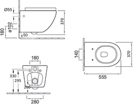 Унитаз подвесной Esbano Garcia ESUPGARCW белый глянец 