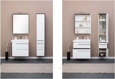 Зеркало-шкаф Aquanet Фостер 70 эвкалипт мистери/белый 