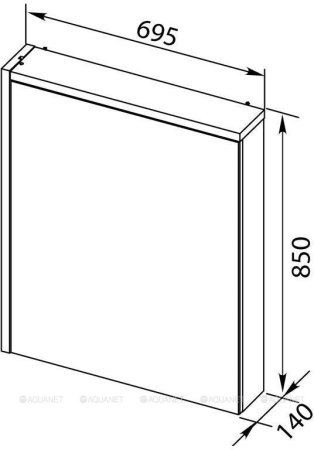 Зеркало-шкаф Aquanet Фостер 70 эвкалипт мистери/белый 