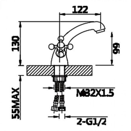 Cмеситель для раковины ViEiR V140111 Хром 