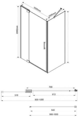 Душевой уголок Vincea Extra 100х100 VSR-1E901010CL профиль Хром стекло прозрачное 