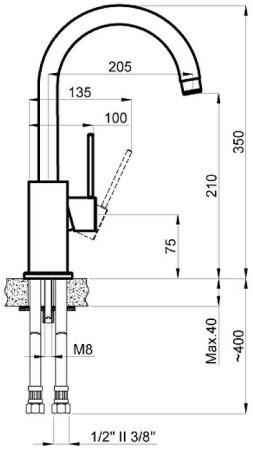 Смеситель для кухни Azario Tasco AZ-15164431 Хром 