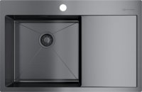 Мойка кухонная Omoikiri Akisame 78-GM-L вороненая сталь