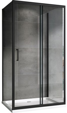 Душевой уголок Abber Schwarzer Diamant 130х80 AG30130B-S80B-S80B профиль Черный стекло прозрачное 