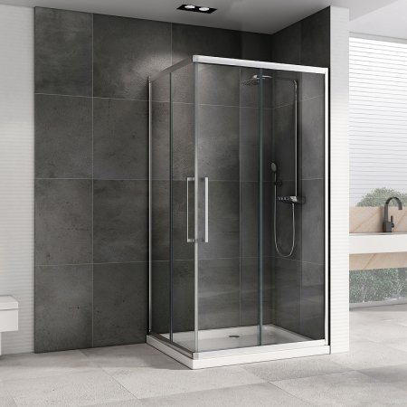 Душевой уголок Abber Schwarzer Diamant 120x90 AG02129H профиль Хром стекло прозрачное 