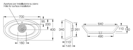 Раковина Hatria Happy Hour 22.00 Y0M901 70 см 